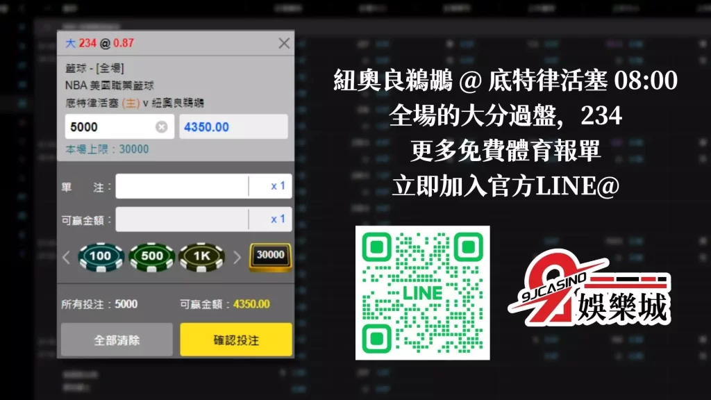 免費運彩分析 0114 底特律活塞@紐奧良鵜鶘 玖富娛樂城
